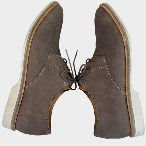 Clarks Artisan Mens Size 11 Suede Oxford Dress Shoes Laced Up Brown Classic - Picture 8 of 12
